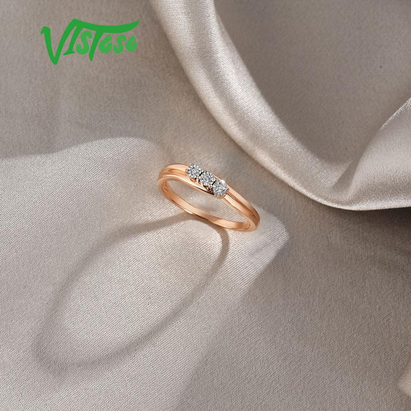 14K Rose Gold Diamond Ring for Women