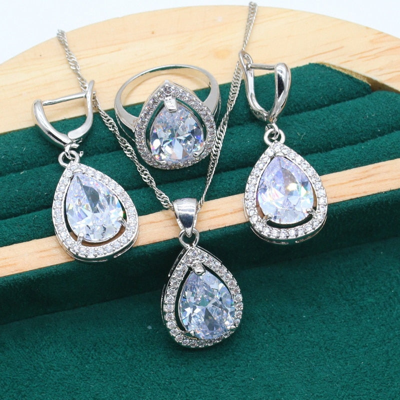 925 Sterling Silver Rainbow Topaz Jewellery Set for Women