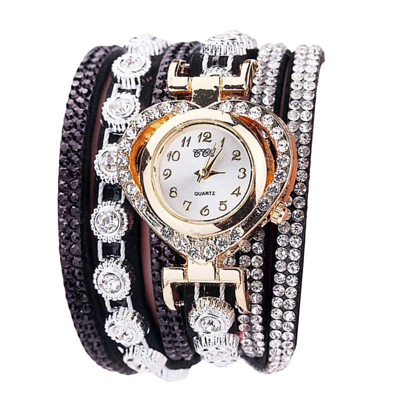 Sterling Silver Rhinestone Bracelet Watch for Women