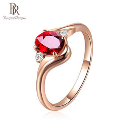 Bague Ringen 925 Sterling Silver Created Red Ruby Opening Adjustable Ring