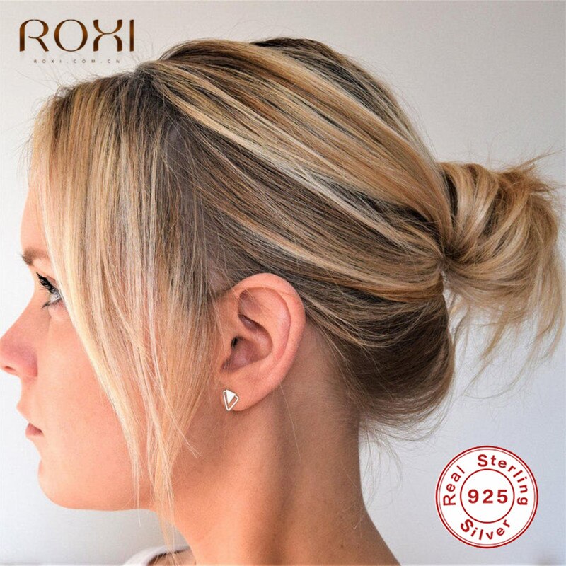 ROXI 925 Sterling Silver Triangle Stud Earrings