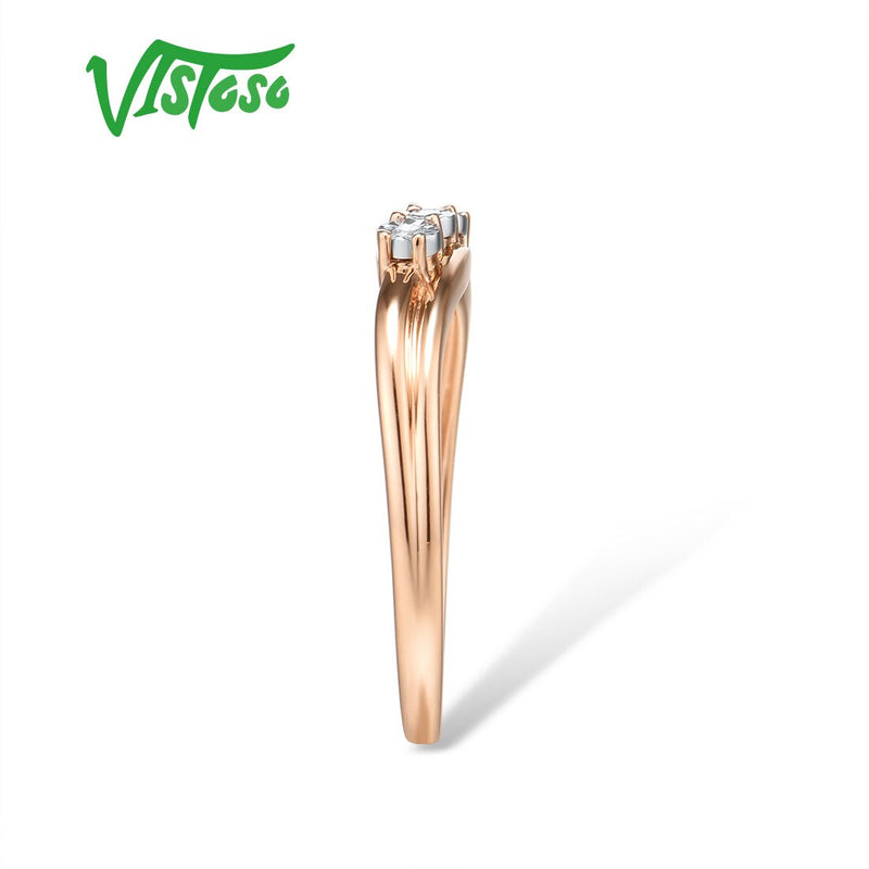 14K Rose Gold Diamond Ring for Women