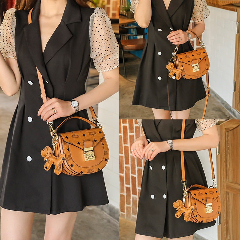 Genuine Leather Top-Handle Handbag for Women