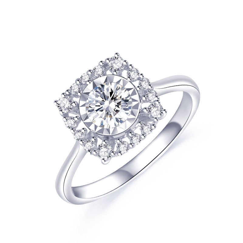 Tianyu Gems 10K Gold Wedding Rings 5mm Round Moissanite Diamonds DEF/VVS Finger Rings Gemstones 2021 Fine Jewelry Female Gifts