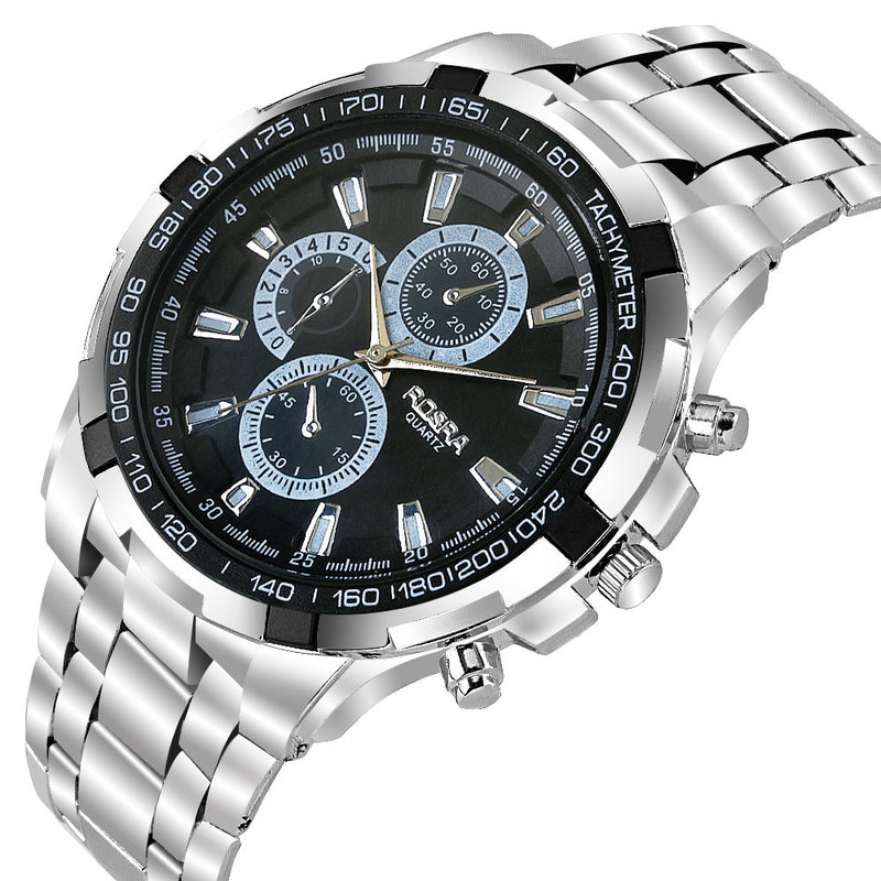 Stainless Steel Decorative Dial Quartz Watch for Men