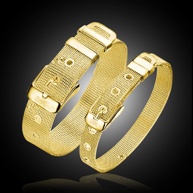 925 Silver 2pcs Net Strap Bracelet&Bangle Jewelry Sets For Women Men Fashion Silver Jewelry