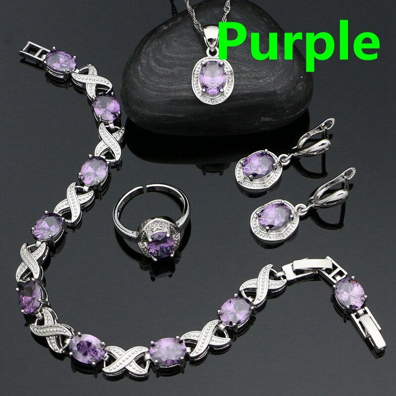 Sterling Silver Black Stone Jewelry Set for Women