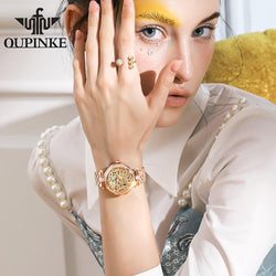 OUPINKE Luxury Mechanical Automatic Diamond Case Design Sapphire Ladies WristWatch