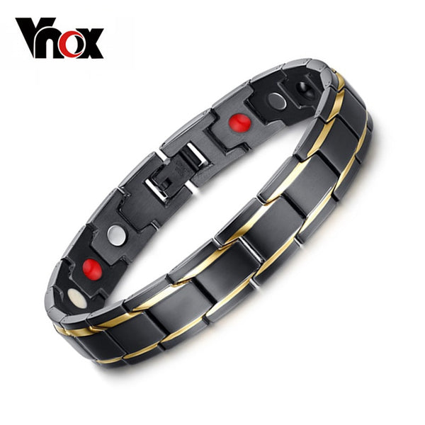 Stainless Steel Black Health Energy Bangle for Men