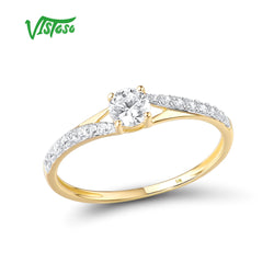 9K Yellow Gold Sparkling White CZ Promise Ring for Women