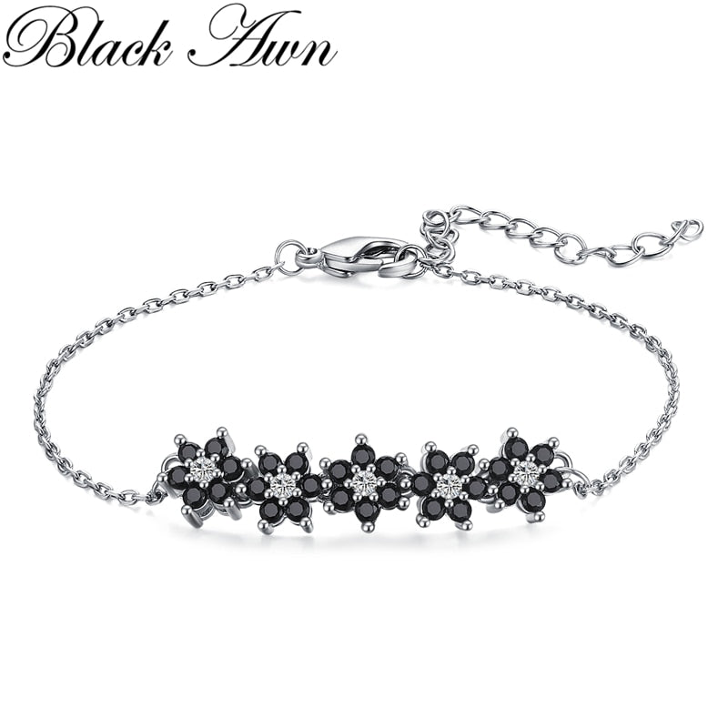 Sterling Silver Blossom Charm Bracelet