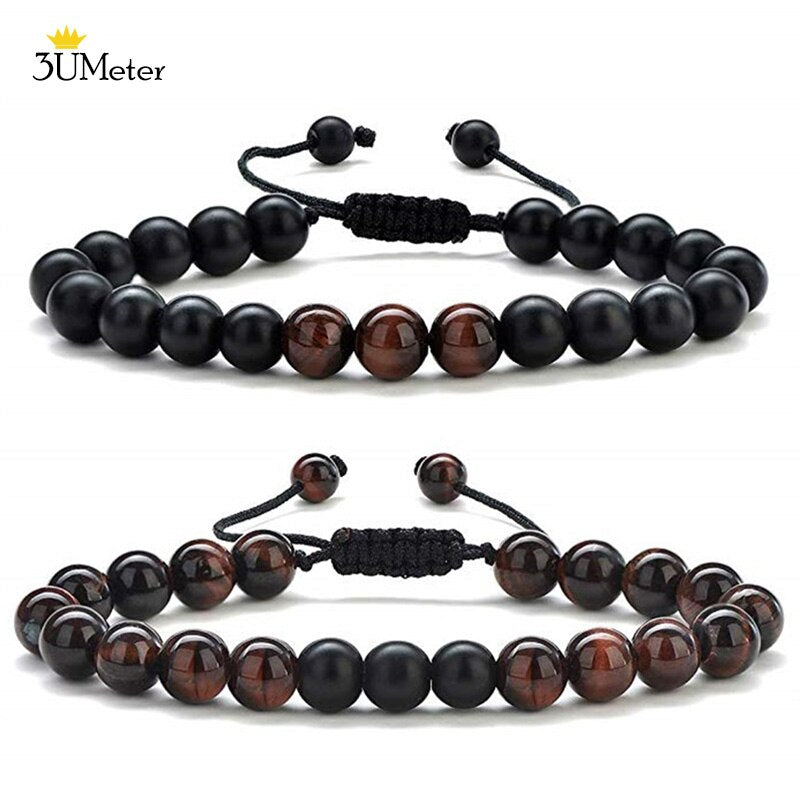 Natural Stone 7 Chakra Tiger Eye Beads Bracelet for Men Women