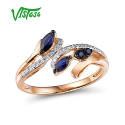 14K Rose Gold Blue Sapphire Ring