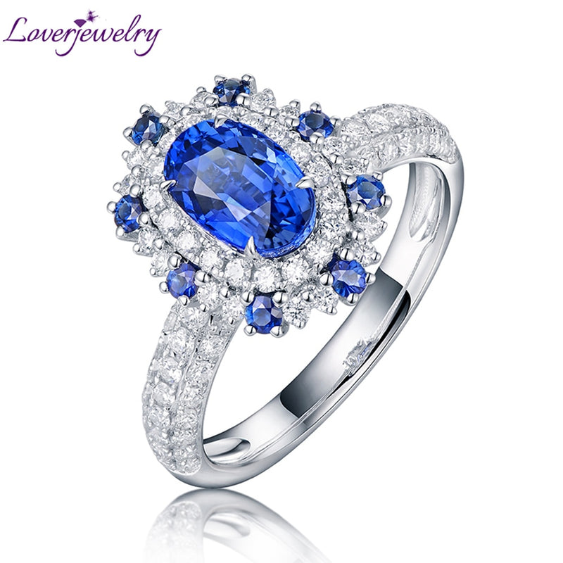 18Kt Gold Sapphire & Diamond Ring for Women