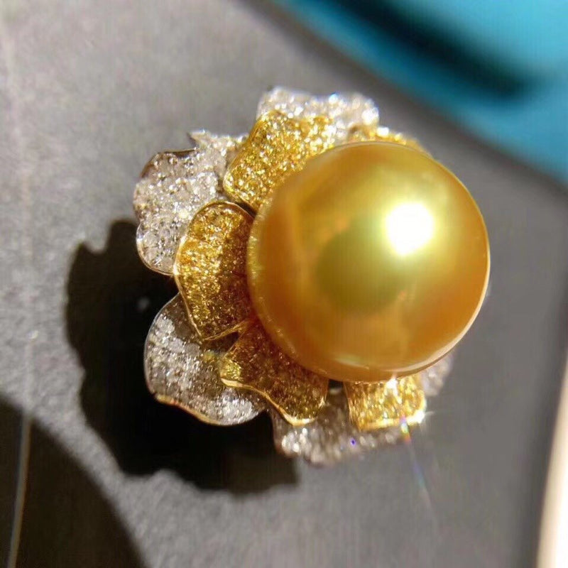 Gold Freshwater Pearl Ring (12-11mm)