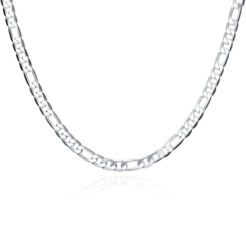 Fashion Classic Figaro Chain Necklace 925 Sterling Silver