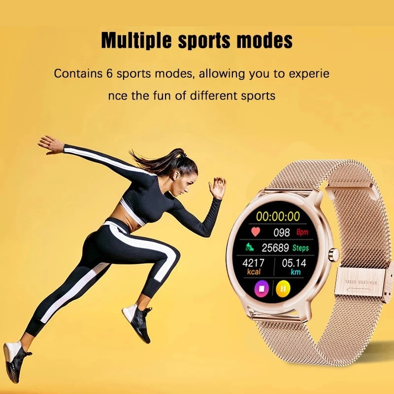 LIGE 2021 New Smart Watch Women Physiological Heart Rate Blood Pressure Monitoring For Android IOS Waterproof Ladies Smartwatch