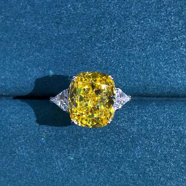 Wong Rain 925 Sterling Silver 5 CT Cushion Cut Simulated Moissanite Gemstone Diamonds Wedding Engagement Ring Fine Jewelry