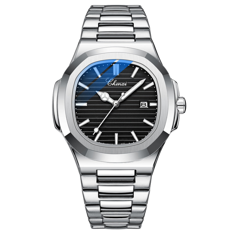 Stainless Steel Quartz Luminous Wristwatch for Men