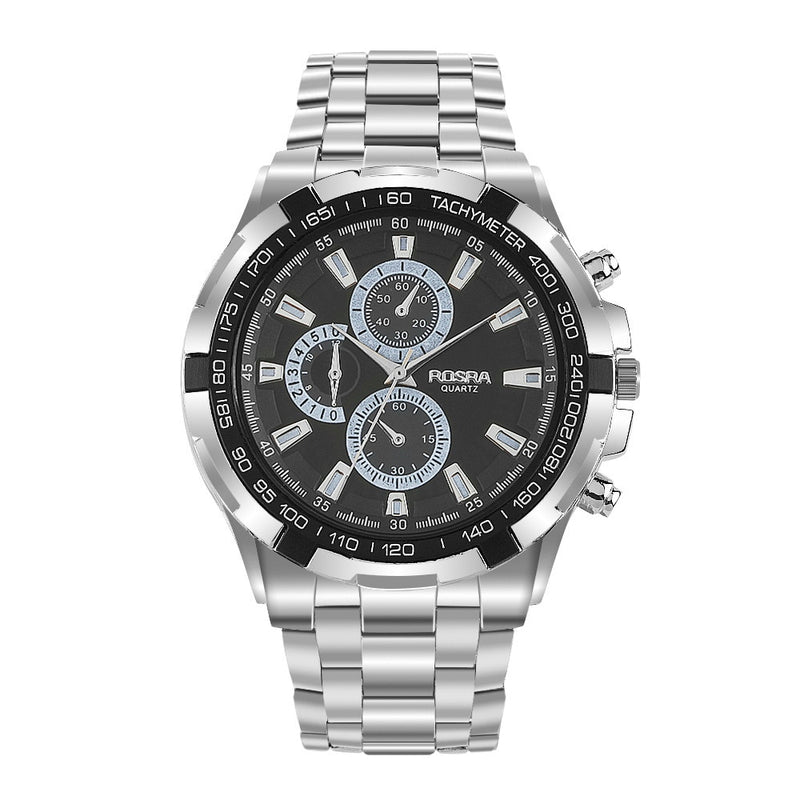 Stainless Steel Decorative Dial Quartz Watch for Men