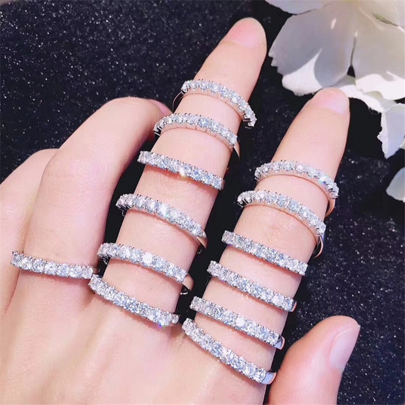 CC Rings For Women S925 Silver Simple Cubic Zirconia Bridal Wedding Promise Engagement Ring Fashion Jewelry Drop Shipping CC3119