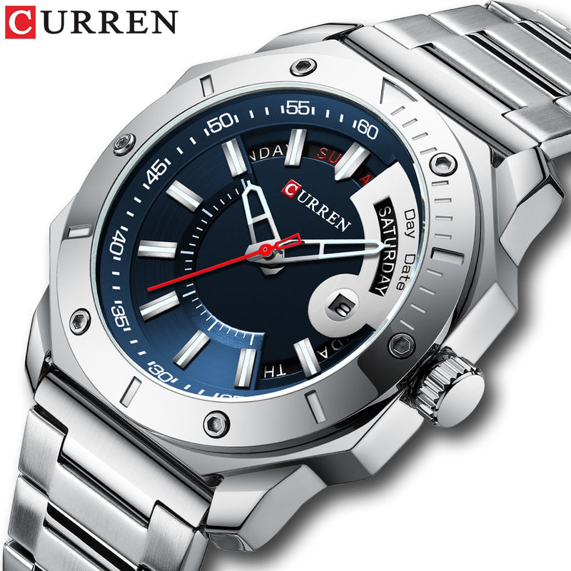 Stainless Steel Automatic Sport Watch with Date for Men