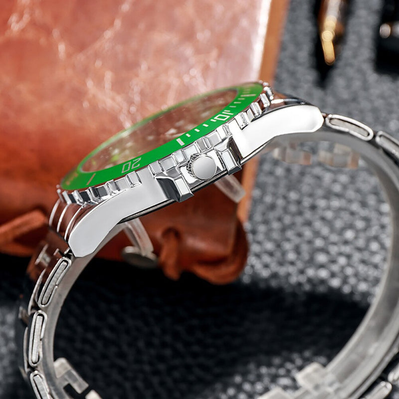 HEZHUKEJI Luxury Stainless Steel Quartz Wrist Watch Men