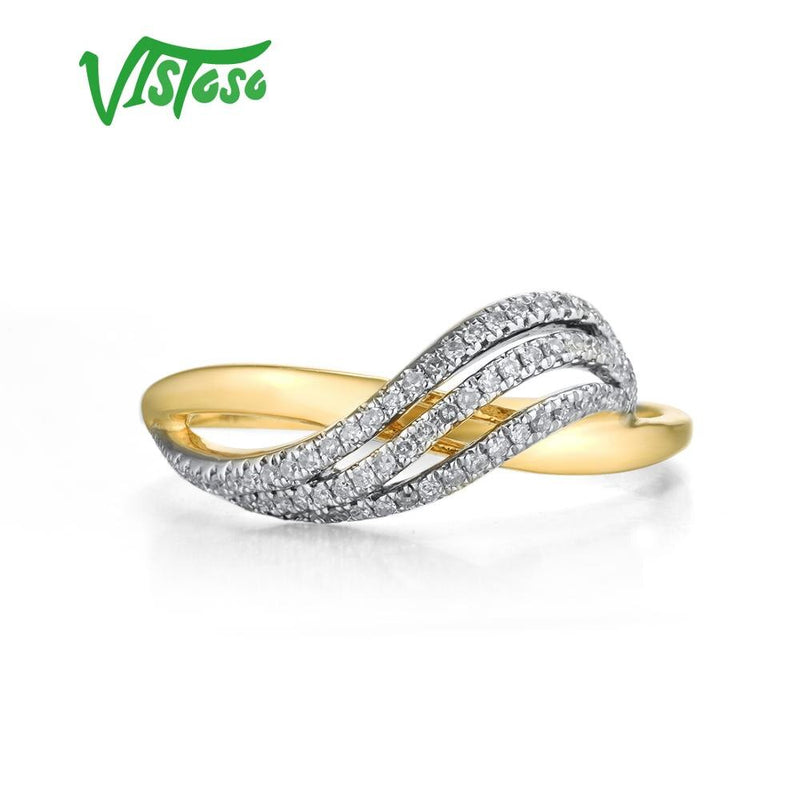 14K Yellow Gold Diamond Ring for Women