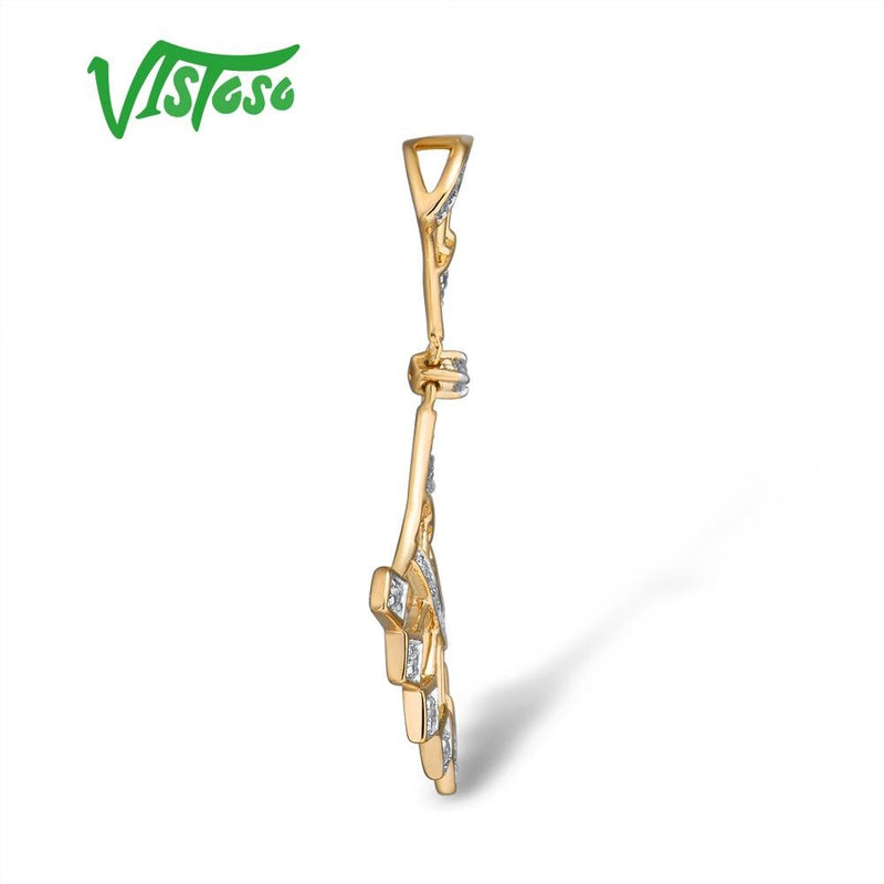 14K Yellow Gold Diamond Pendant