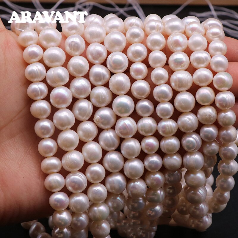 8MM White/Pink/Purple Natural Pearl 925 Silver 16/18/20 Inch Necklace Chain For Women Wedding Jewelry
