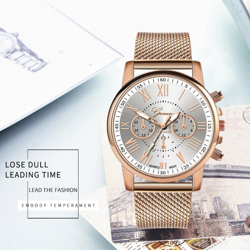 Luxury Womens watches Ladies Quartz Wrist Watch Dress Fashion Stainless Steel Dial Band Watch for women relogio feminino