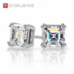 White Gold Plated 925 Silver Moissanite Earrings with 1.6ct Moissanite for Women