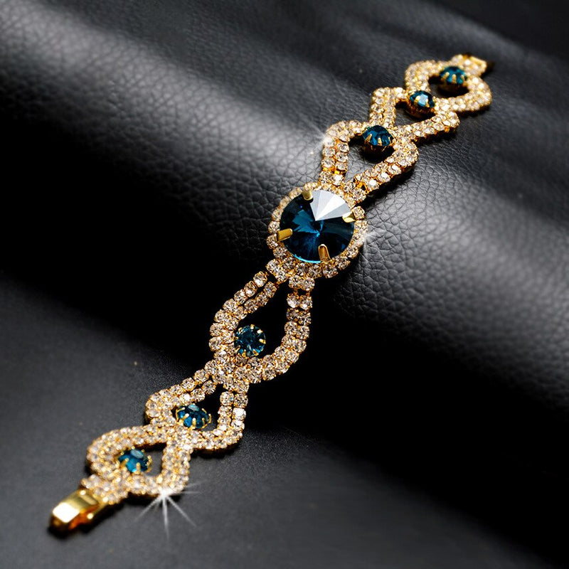 18K Gold Sapphire & Blue Topaz Bracelet for Women.