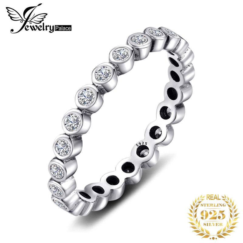 JPalace 925 Sterling Silver Cubic Zirconia Stackable Ring