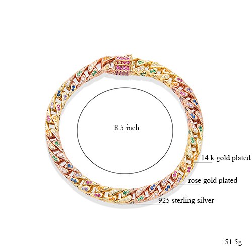 VANAXIN 925 Sterling Silver Luxury Rose Gold Color Cubic Zirconia Necklace &Bracelet Jewelry Set