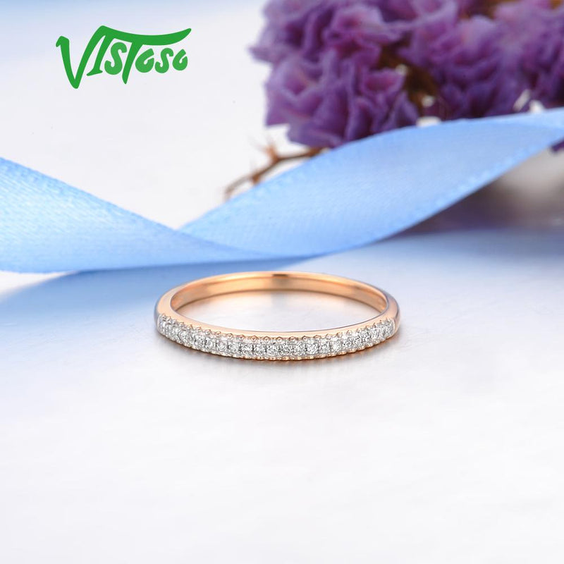 14K Rose Gold Diamond Ring for Women