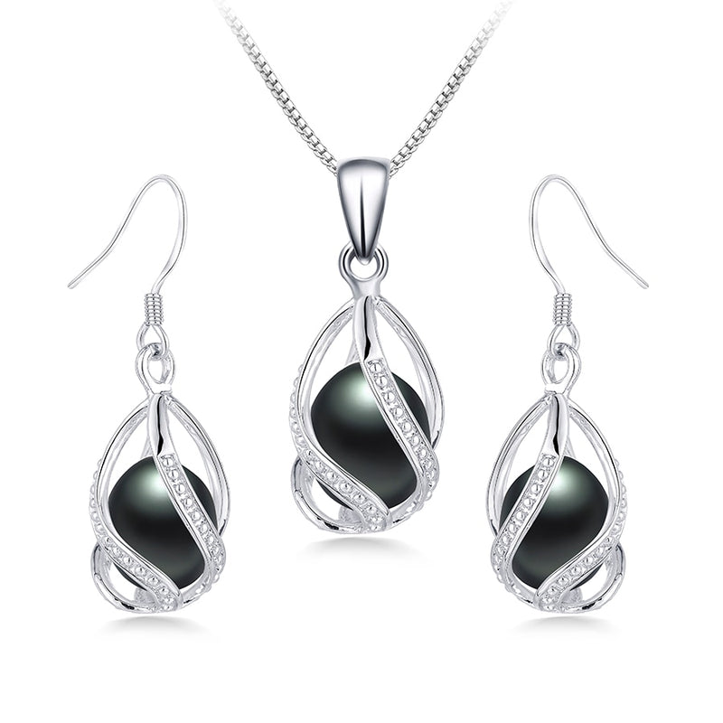 925 Sterling Silver Natural Freshwater Pearl Jewelry Sets for Women