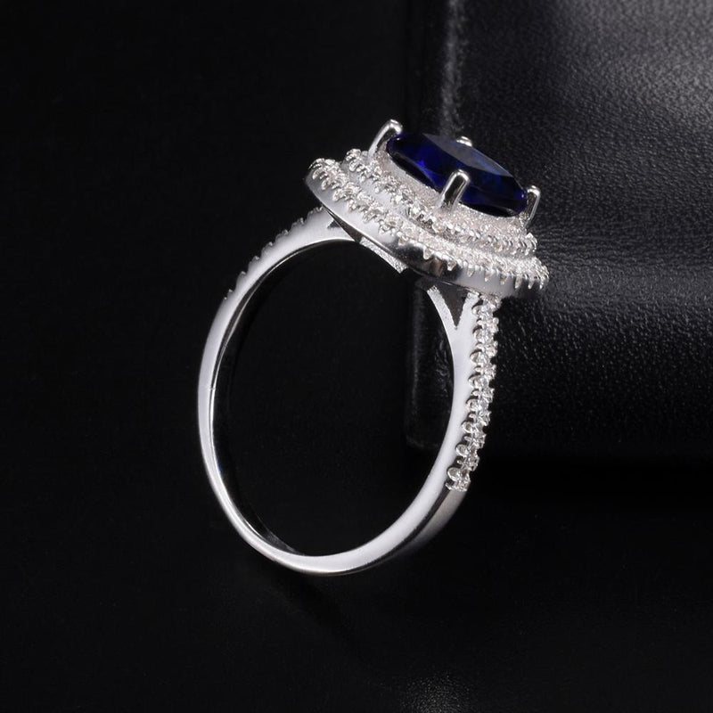 6 style Real 925 Sterling Silver Rings finger Jewelry Eternal natural Blue Sapphire Wedding Engagement Ring for Women