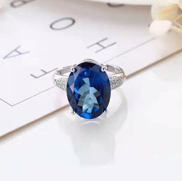 925 Sterling Silver FashionTanzan Blue Topaz Adjustable Ring