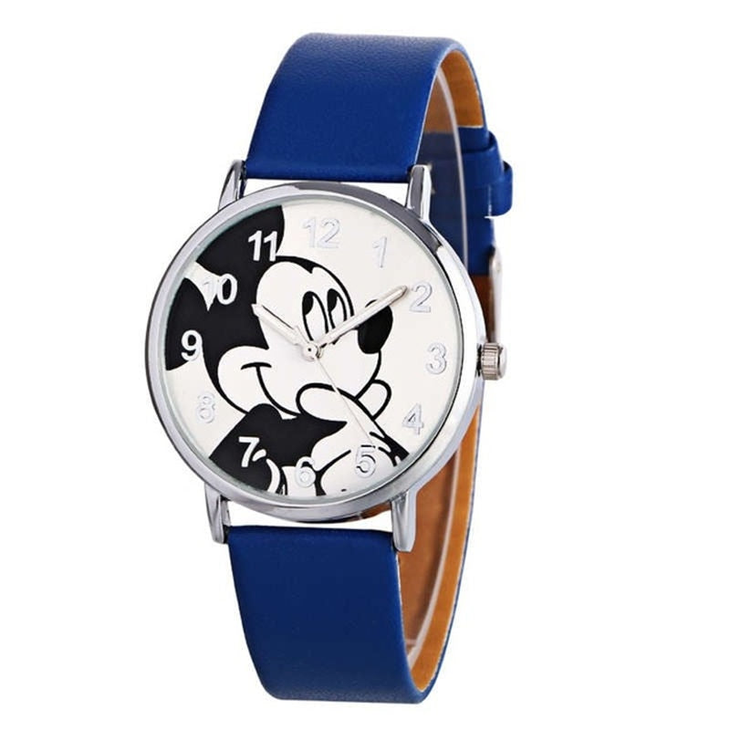 Fashion Mickey Cartoon Imitation Leather Quartz Wristwatch