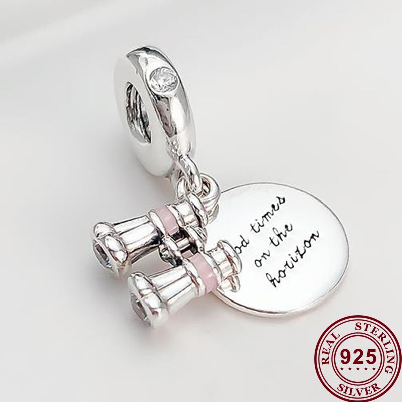 100% 925 Sterling Silver Charm Innovative Telescope Pendant Fit Pandora Women Bracelet & Necklace Diy Jewelry