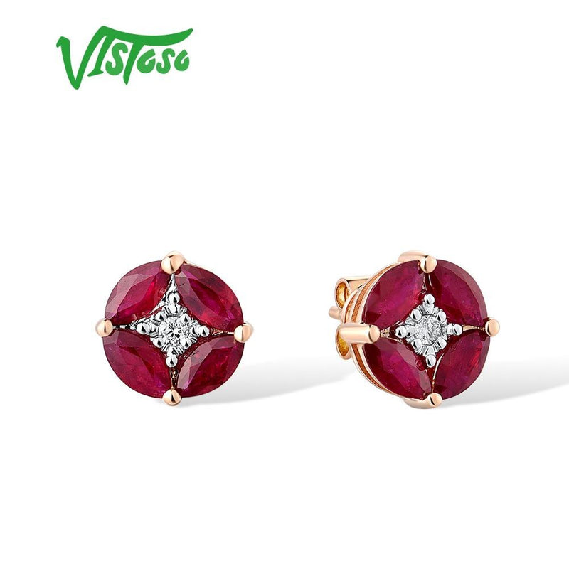 14K Gold Marquise Emerald, Blue Sapphire, Ruby Stud Earrings for Lady