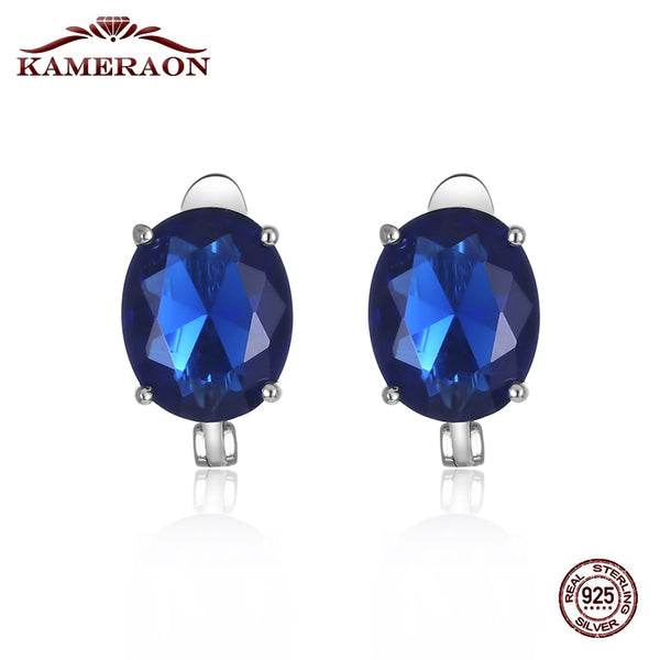 925 Silver Sapphire Lab Diamond Earrings for Women