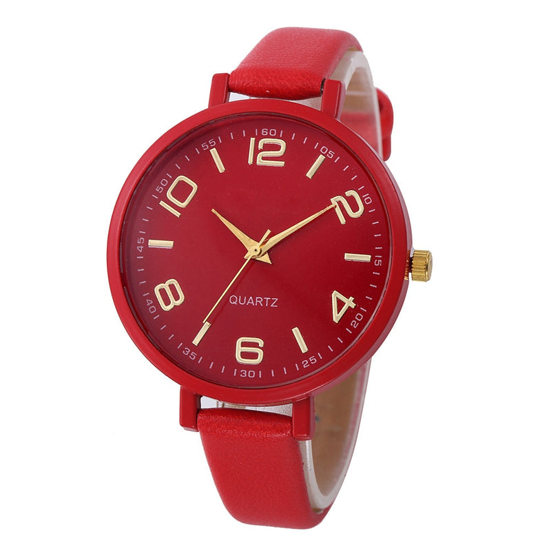 New Geneva Fashion Women Watches Hot Sale Leather Belt Bracelet Simple Dropshipping Digital steel dial Quartz Wrist Female Clock