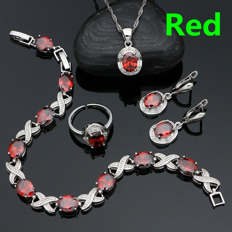 Sterling Silver Black Stone Jewelry Set for Women