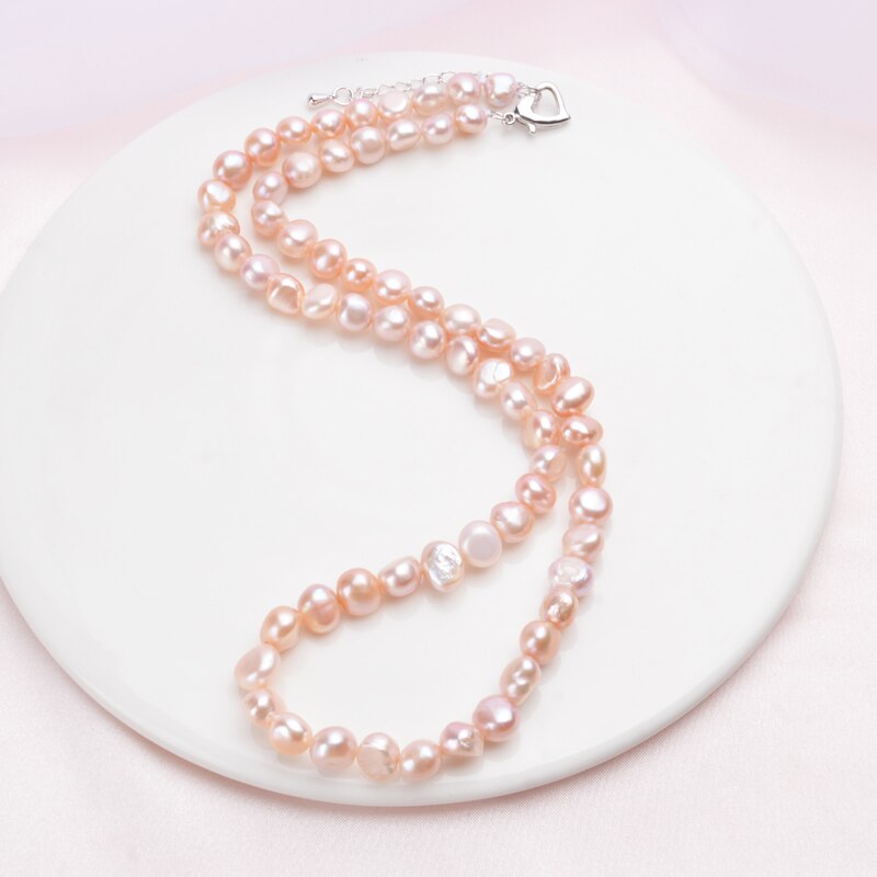 ASHIQI Natural Freshwater 7-8mm Pearl Necklace in Baroque Style