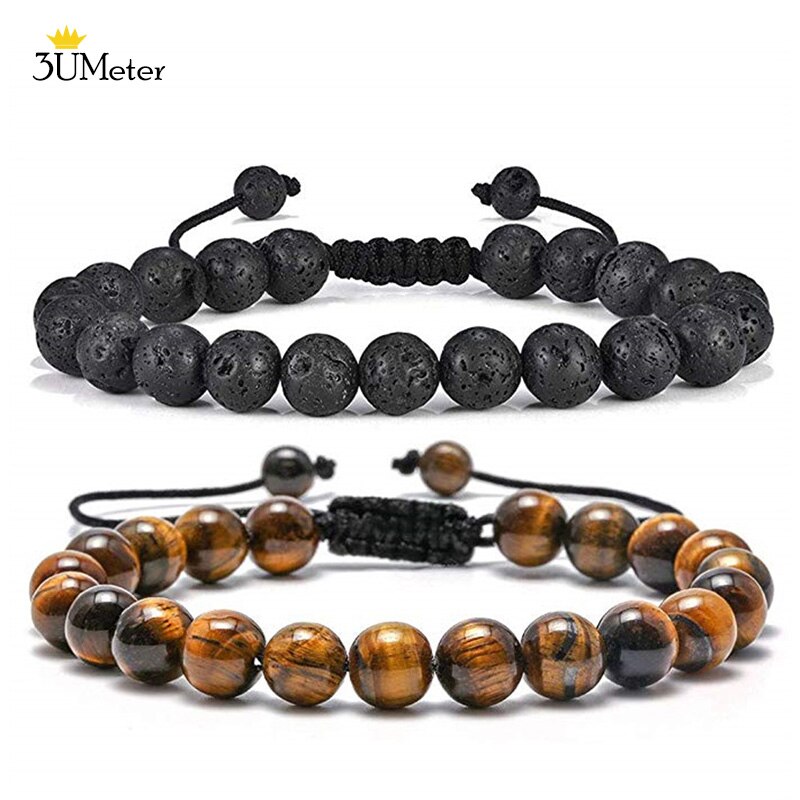 Natural Stone 7 Chakra Tiger Eye Beads Bracelet for Men Women