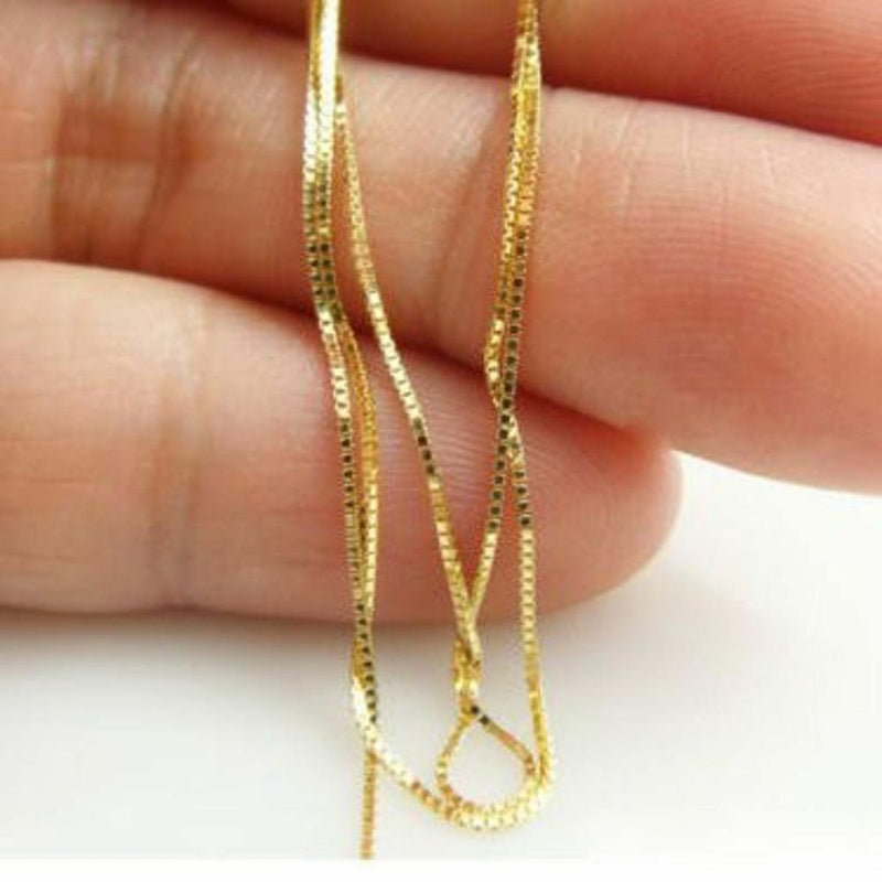 Real 18k Yellow Gold Chain 0.5mm Necklace