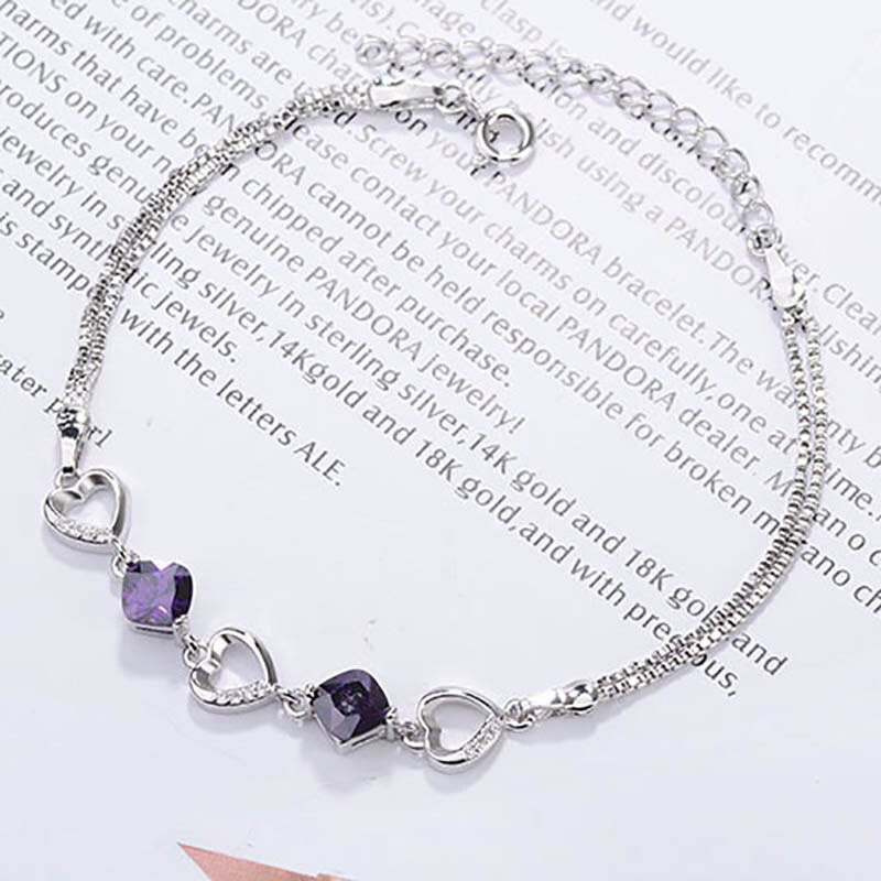 Cellacity Trendy Amethyst Bracelet in 925 Sterling Silver