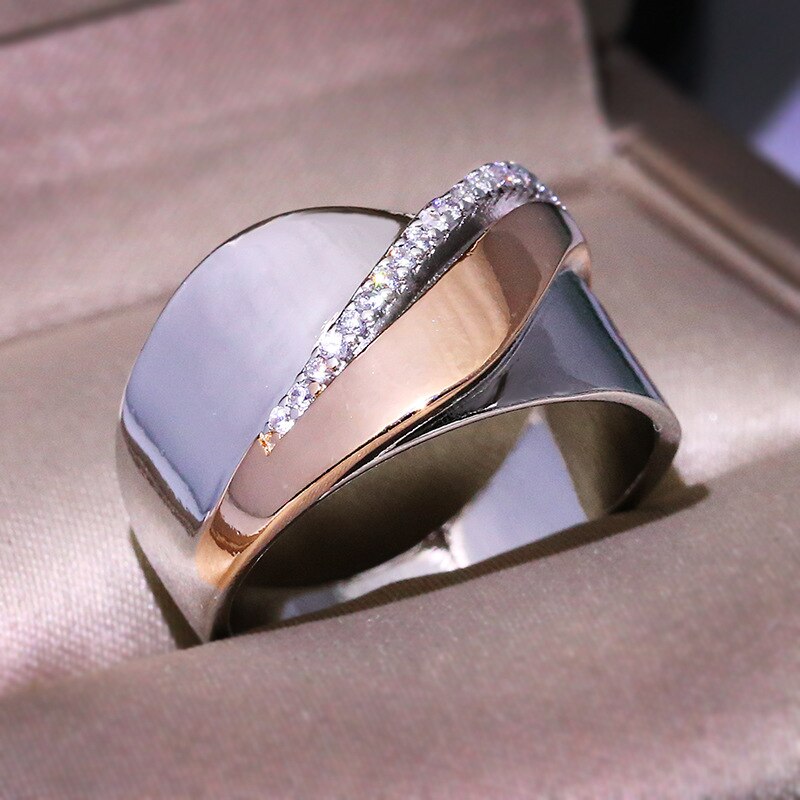 925 Sterling Silver Large Retro Punk Style Crisscross Ring